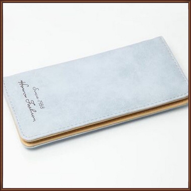 Ví Gấp 2 Bề Mặt Nhám Mềm Mại Màu Trơn Dành Cho Nữ