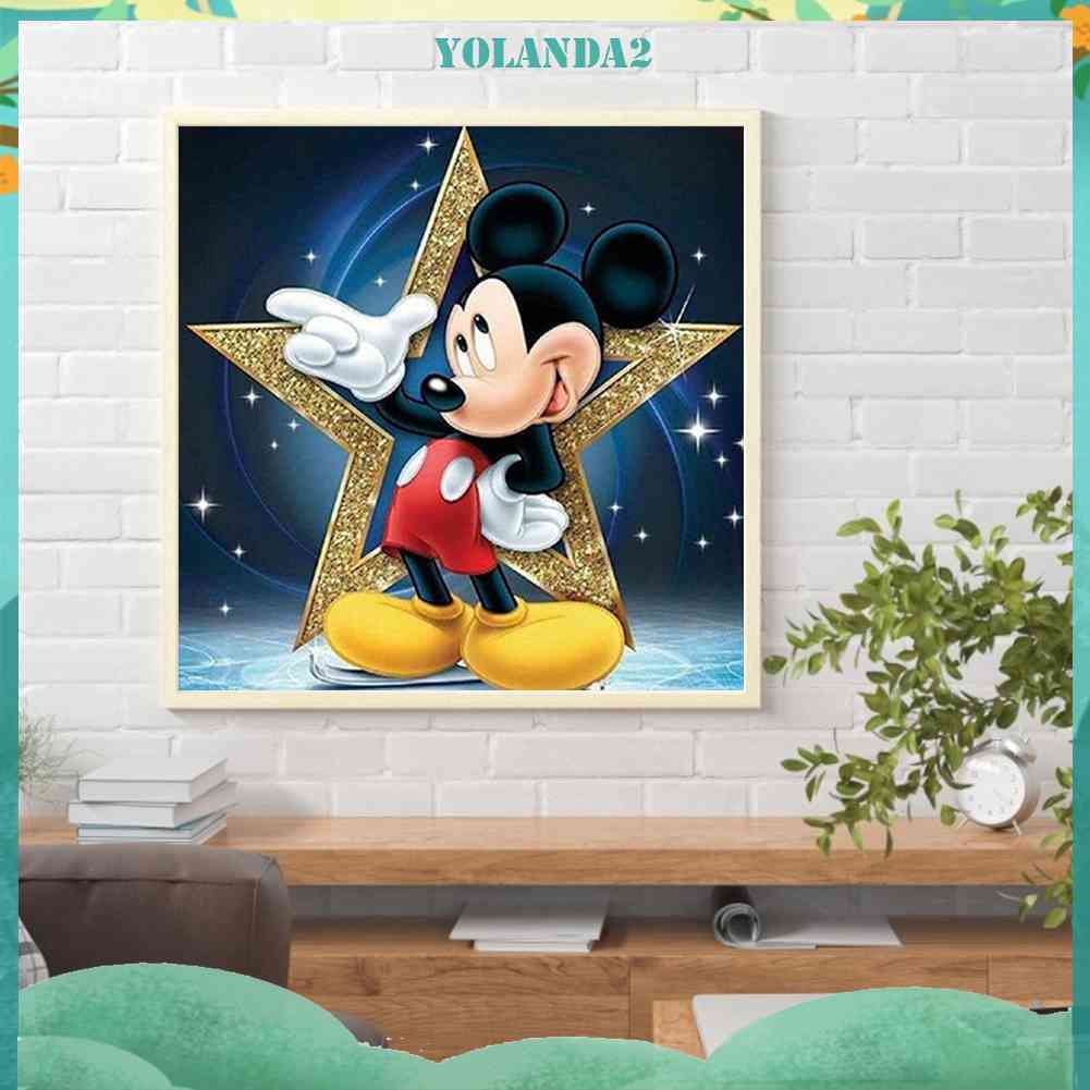Tranh Đính Đá Kim Cương Toàn Bộ 5D DIY Hình Vẽ Chuột Mickey
