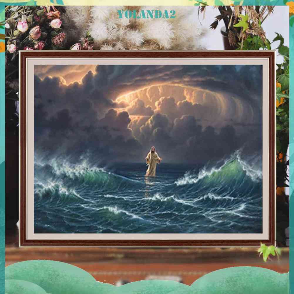 Tranh Đính Đá Kim Cương Toàn Bộ 5D DIY Hình Chúa Jesus