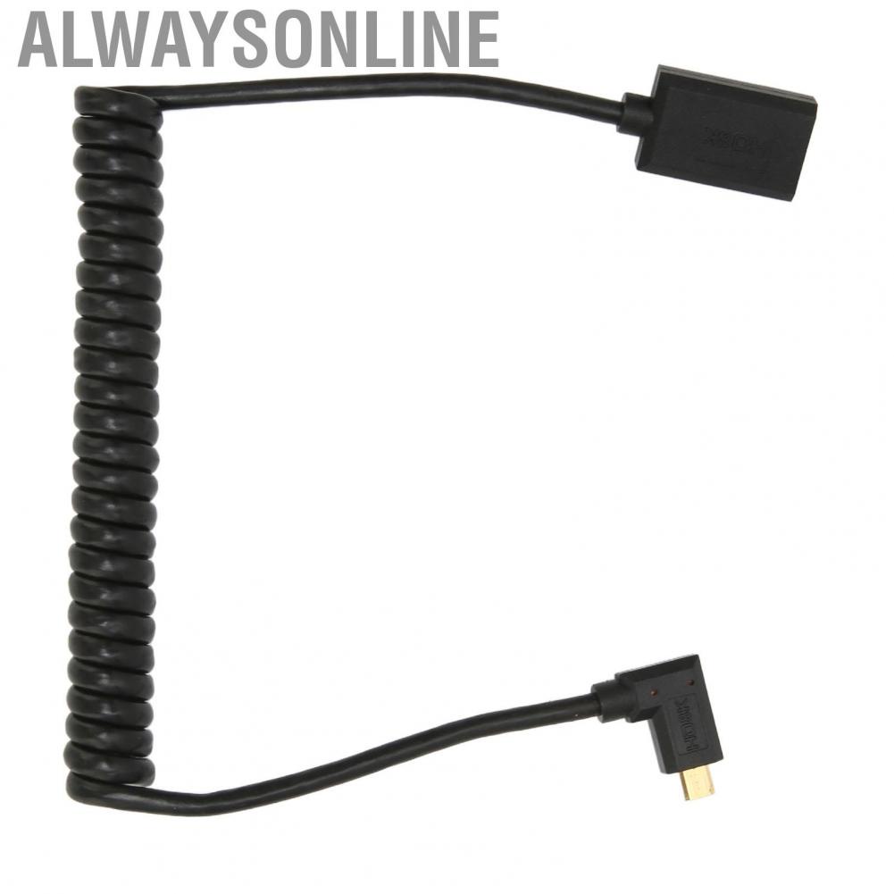 Alwaysonline HD Multimedia Interface Cable Micro to Female UHD 8K 60Hz 4K 120Hz 48Gbps Coiled Video Cord for Camera  hot sale