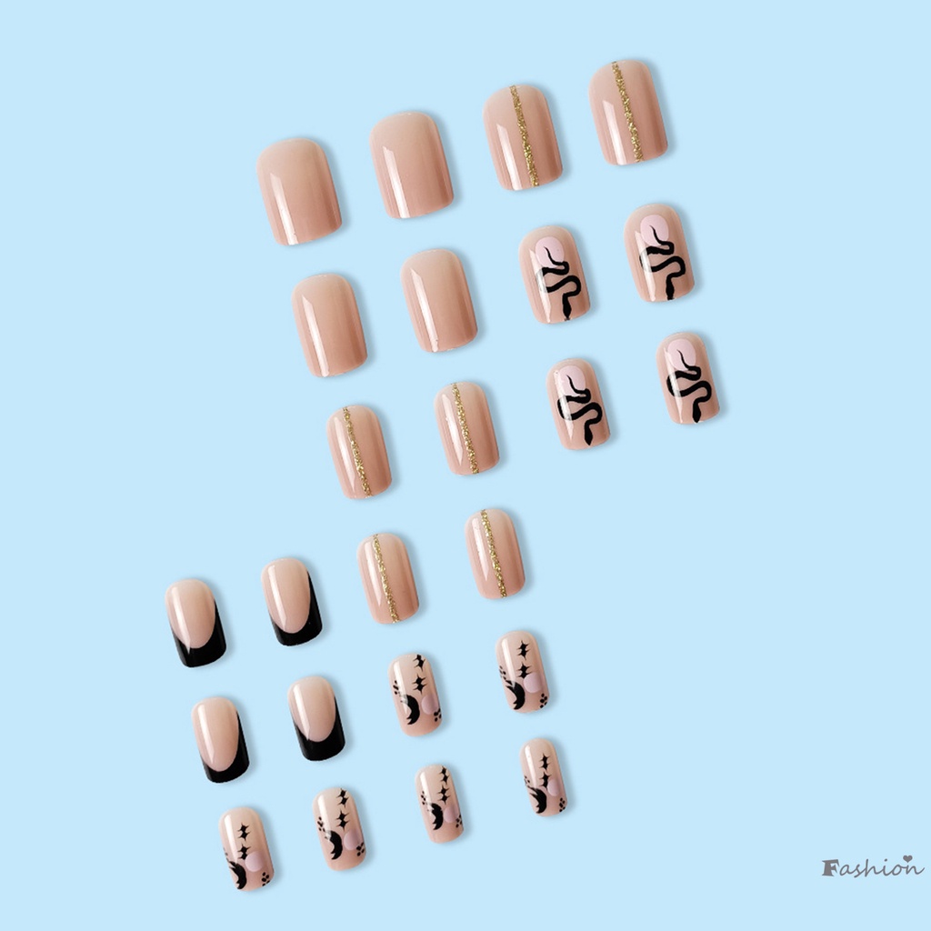 Móng Tay Giả Màu Hồng Họa Tiết Da Rắn Thoải Mái Phong Cách Phương Tây