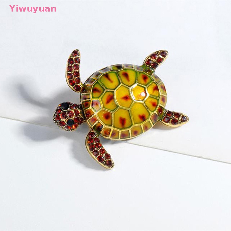< Yiwuyuan > Trâm Cài Áo Hình Rùa Đính Kim Cương Sáng Tạo Thời Trang Cao Cấp Làm Quà Tặng Cho Nữ Giới