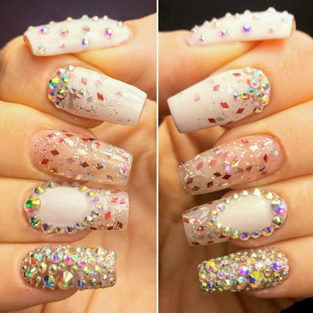 Hạt Đá Pha Lê AB Mặt Phẳng SS4-SS12 Charms 1.5mm-3.5mm R7Z4 Trang Trí Móng Tay Nghệ Thuật