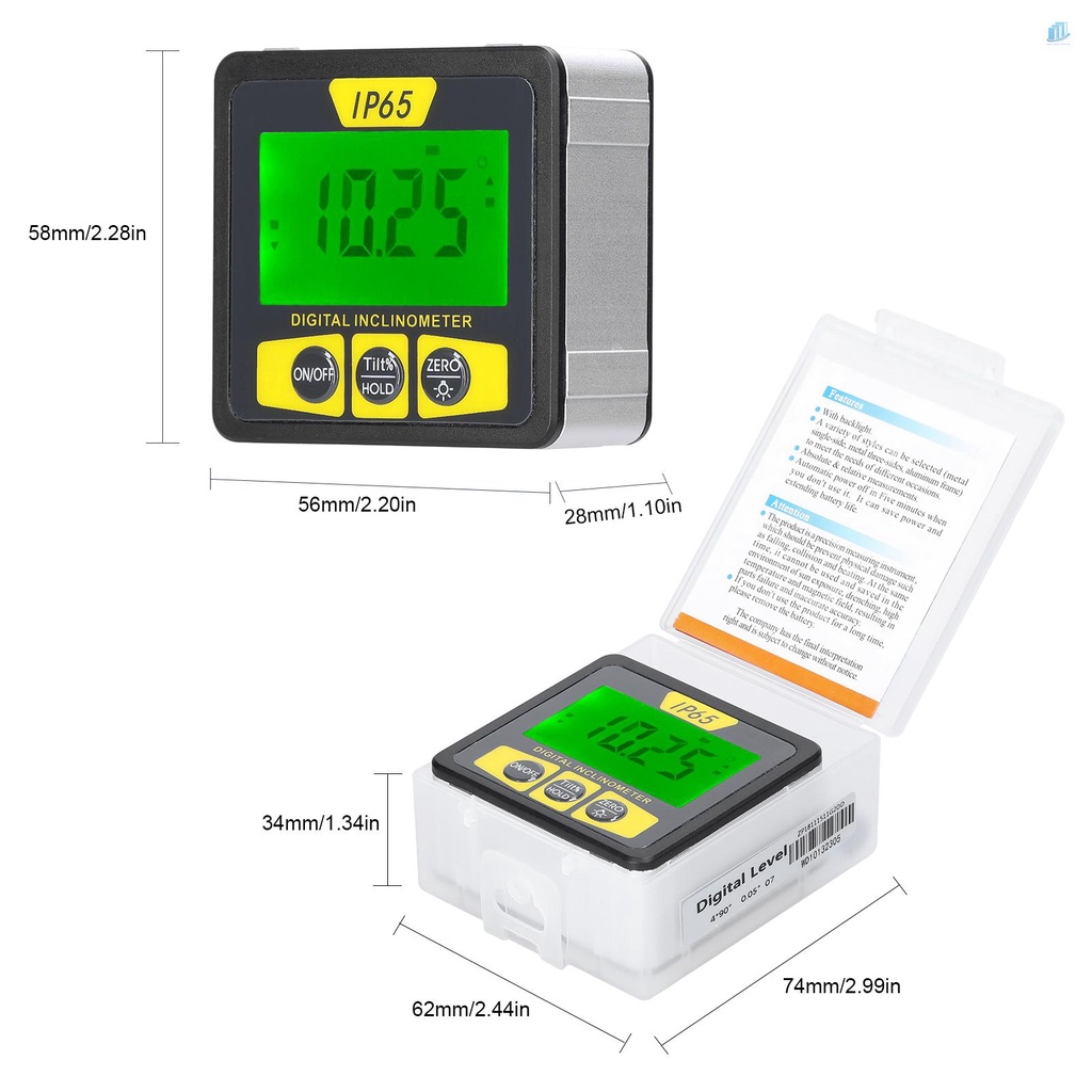 Đồng Hồ Đo Độ Sâu Kỹ Thuật Số Từ Tính (s2mwvn) Kháng Nước Và Góc Nhìn Mini Chống Bụi Màn Hình LCD IP65