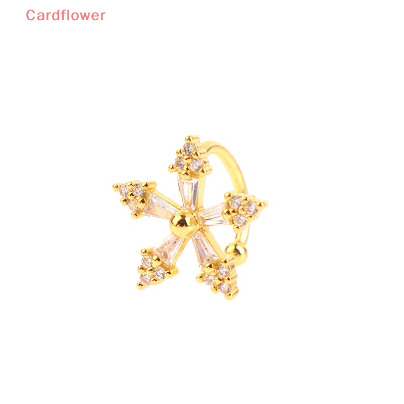 1 Khuyên Kẹp Vành Tai Hình Bông Hoa Đính Đá Lấp Lánh Thời Trang Mới