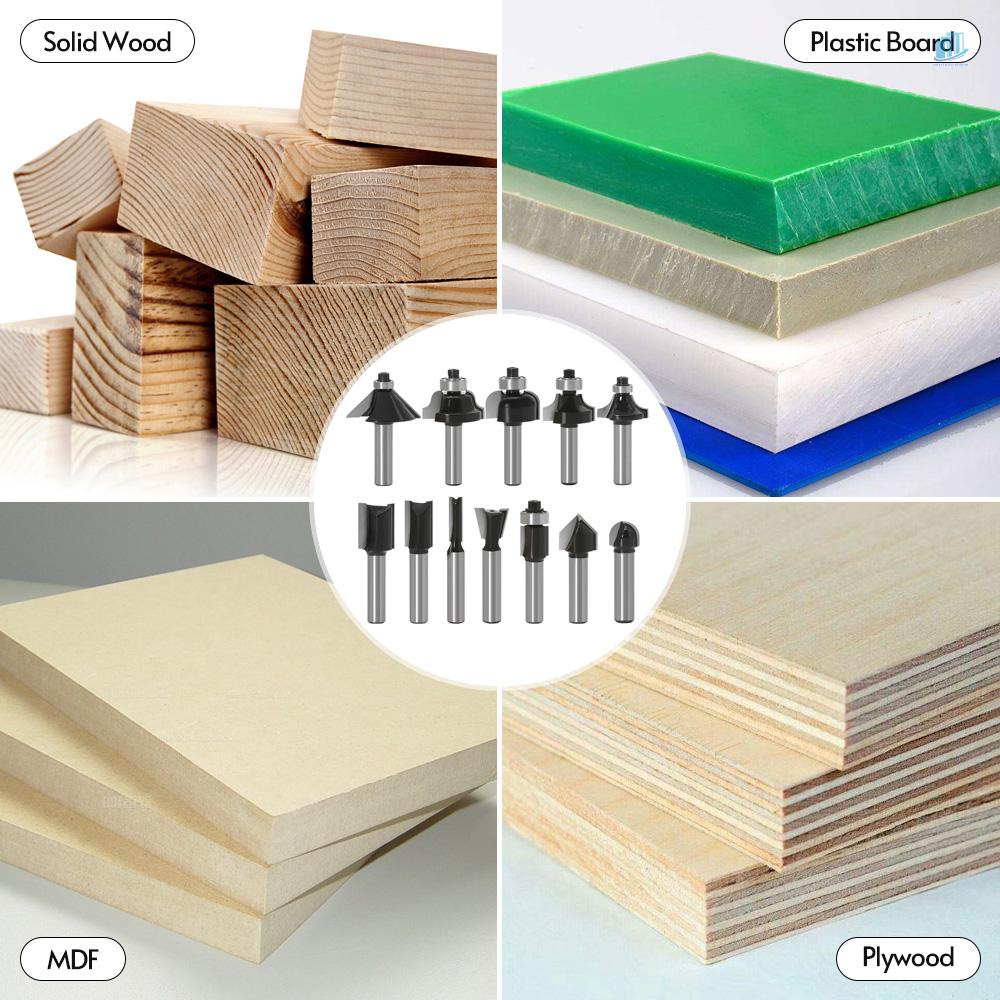 Bộ 12 Mũi Khoan Cắt Gỗ Tungsten Carbide 8mm Chuyên Dụng