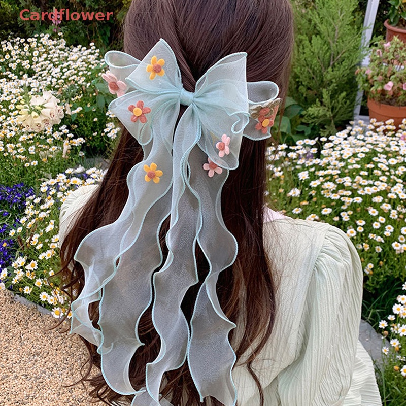 Kẹp Tóc Nơ Dài Dễ Thương Thời Trang Xuân Hè Cho Bé Gái