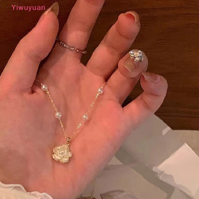 < Yiwuyuan > Vòng cổ Thời Trang Pháp Ngọt Ngào Hoa Trà niche Cá Tính Khí Chất Thời Trang Mới