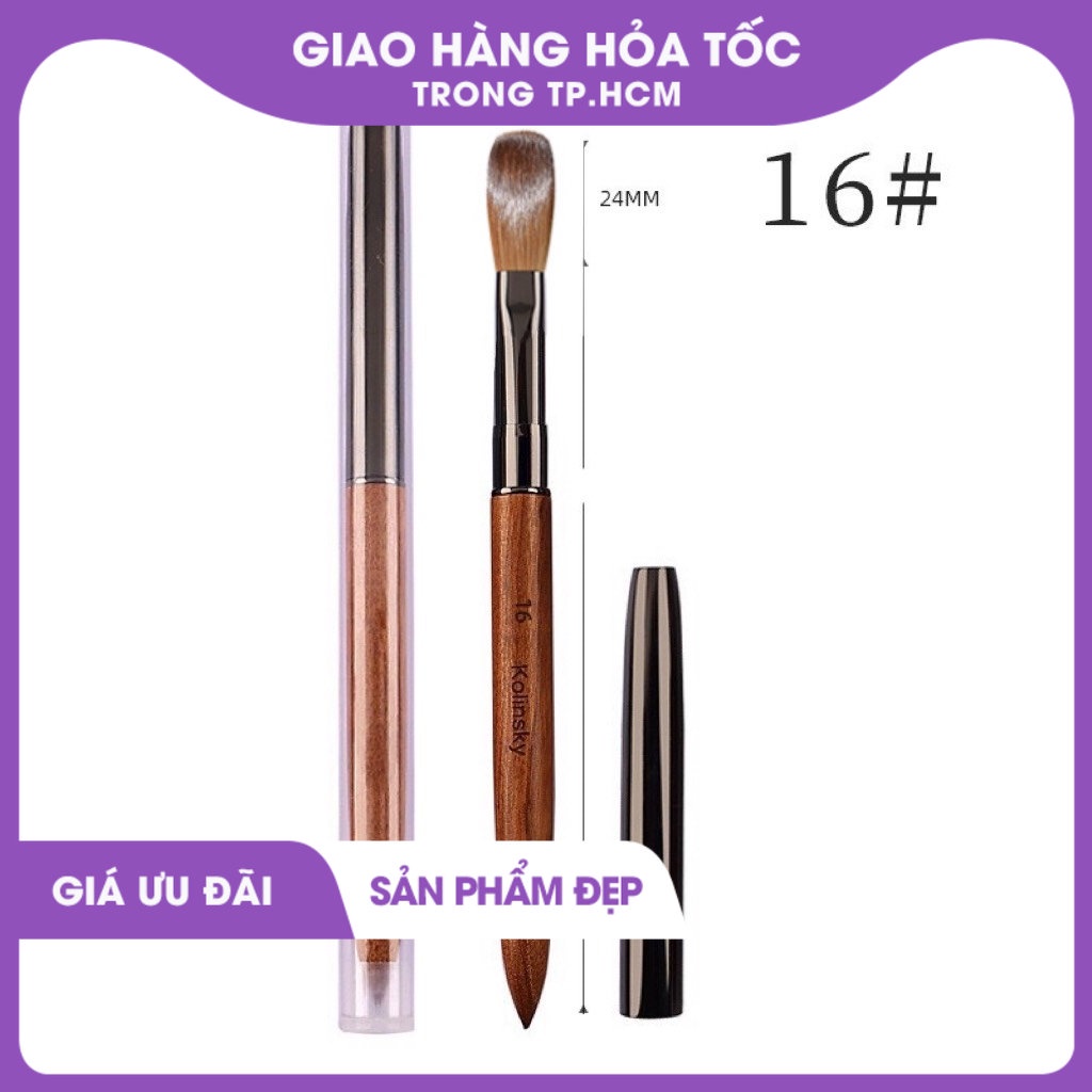 Cọ đắp bột lông chồn số 16 Kolinsky chính hãng cán gỗ cao cấp 1187