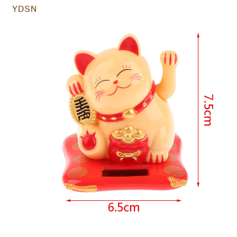 [YDSN] Maneki Neko Vẫy Cánh Tay Mèo May Mắn Trang Trí Xe Hơi Sử Dụng Năng Lượng Mặt Trời RT