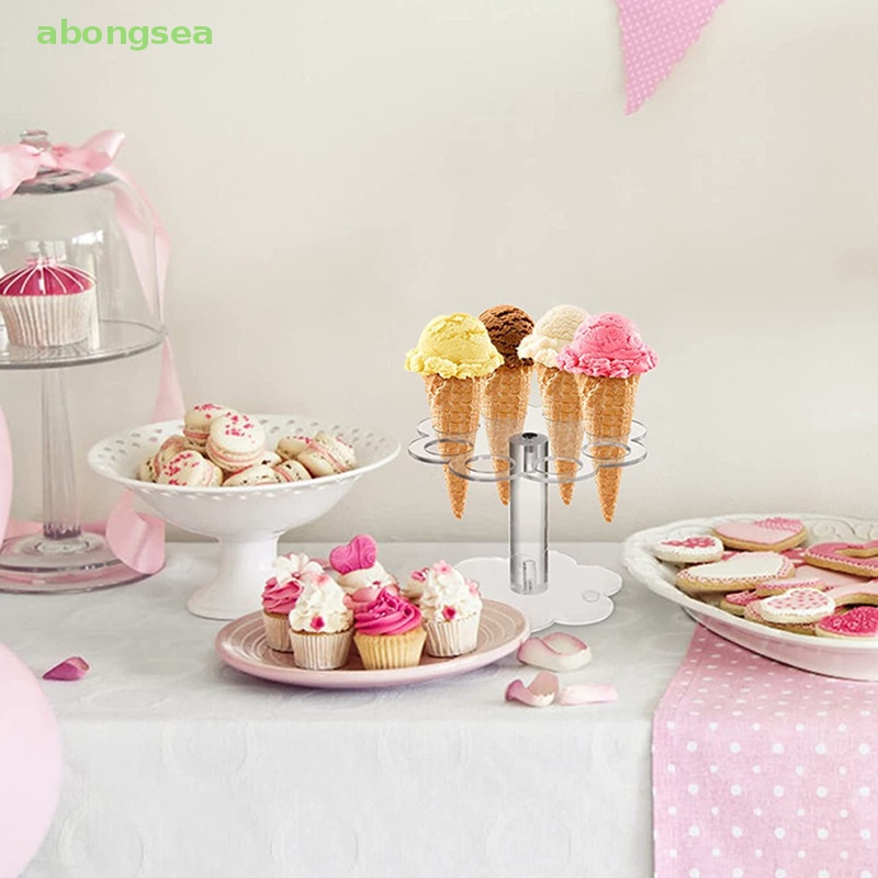 1 Giá Đỡ Bánh Kem Hình Nón Bằng Acrylic Trong Suốt