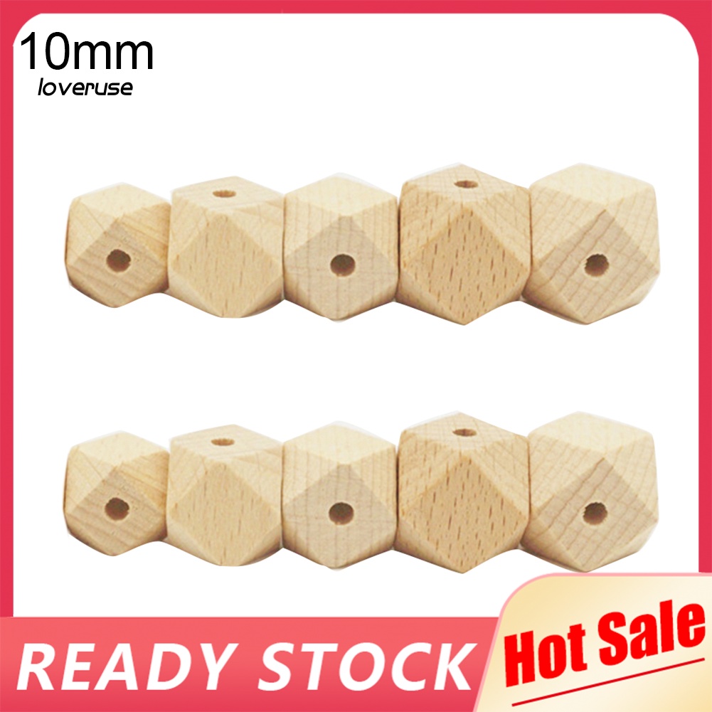 Set 10 Hạt Gỗ Lục Giác Tự Vẽ Vòng Cổ