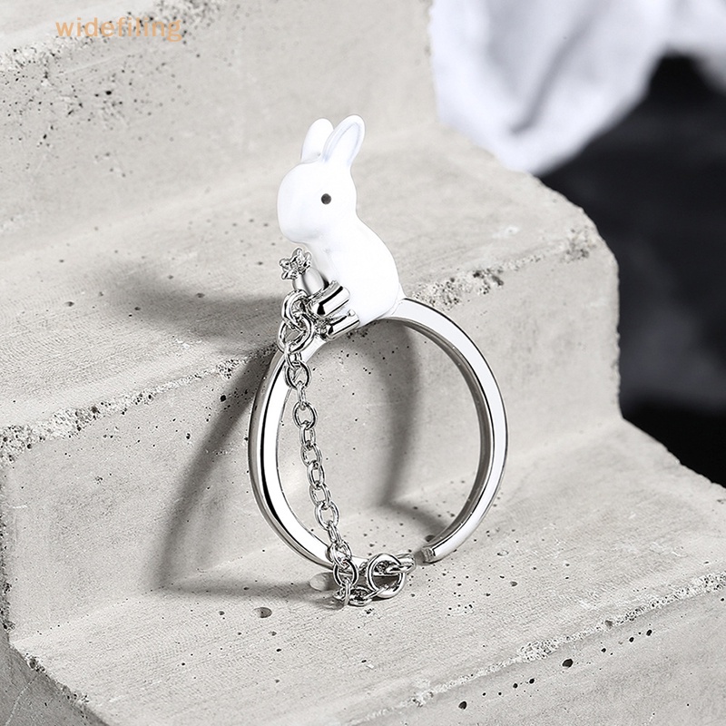 Nhẫn Hở Mạ Bạc 925 Hình Thỏ Và Củ Cải Xinh Xắn Thời Trang Dự Tiệc Cho Nữ