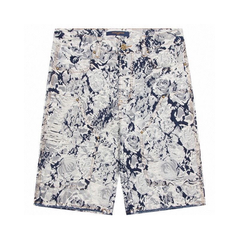 L88v &amp; - Quần Short denim Phối Tua Rua In Logo Hoa Hồng Thời Trang Đường Phố Mới Nhất Cho Nam Và Nữ Cùng Phong Cách Jrtsyhrtfjyg