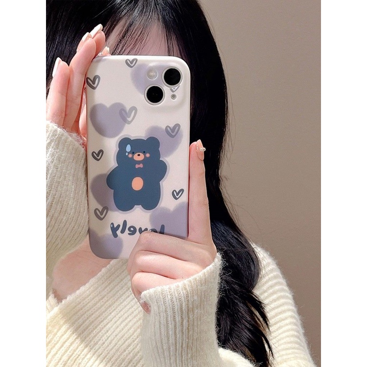 Ốp Điện Thoại Cứng Họa Tiết Hoạt Hình Chú Gấu Kiểu Graffiti Cho iPhone137 11 8p max Z1PA 14pro