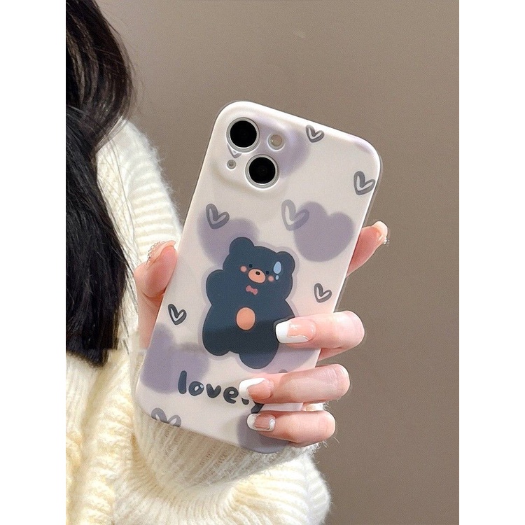 Ốp Điện Thoại Cứng Họa Tiết Hoạt Hình Chú Gấu Kiểu Graffiti Cho iPhone137 11 8p max Z1PA 14pro