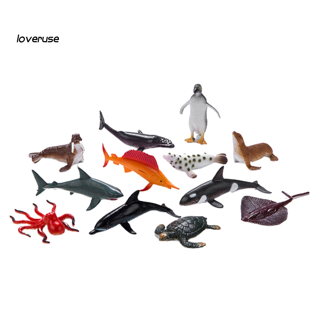 Set 12 Mô Hình Động Vật Biển Dễ Thương