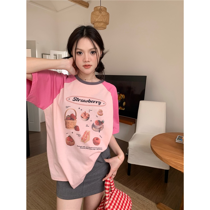 Áo Thun Ngắn Tay In Họa Tiết Thời Trang Mùa Hè