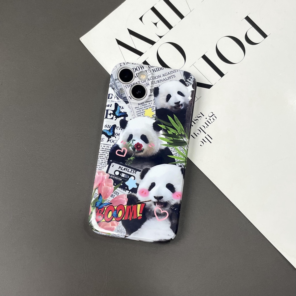 Ốp Điện Thoại Hình Ba Chú Gấu Trúc Dễ Thương Cho Apple 14pro / Huawei / vivo / OPPO / Xiaomi