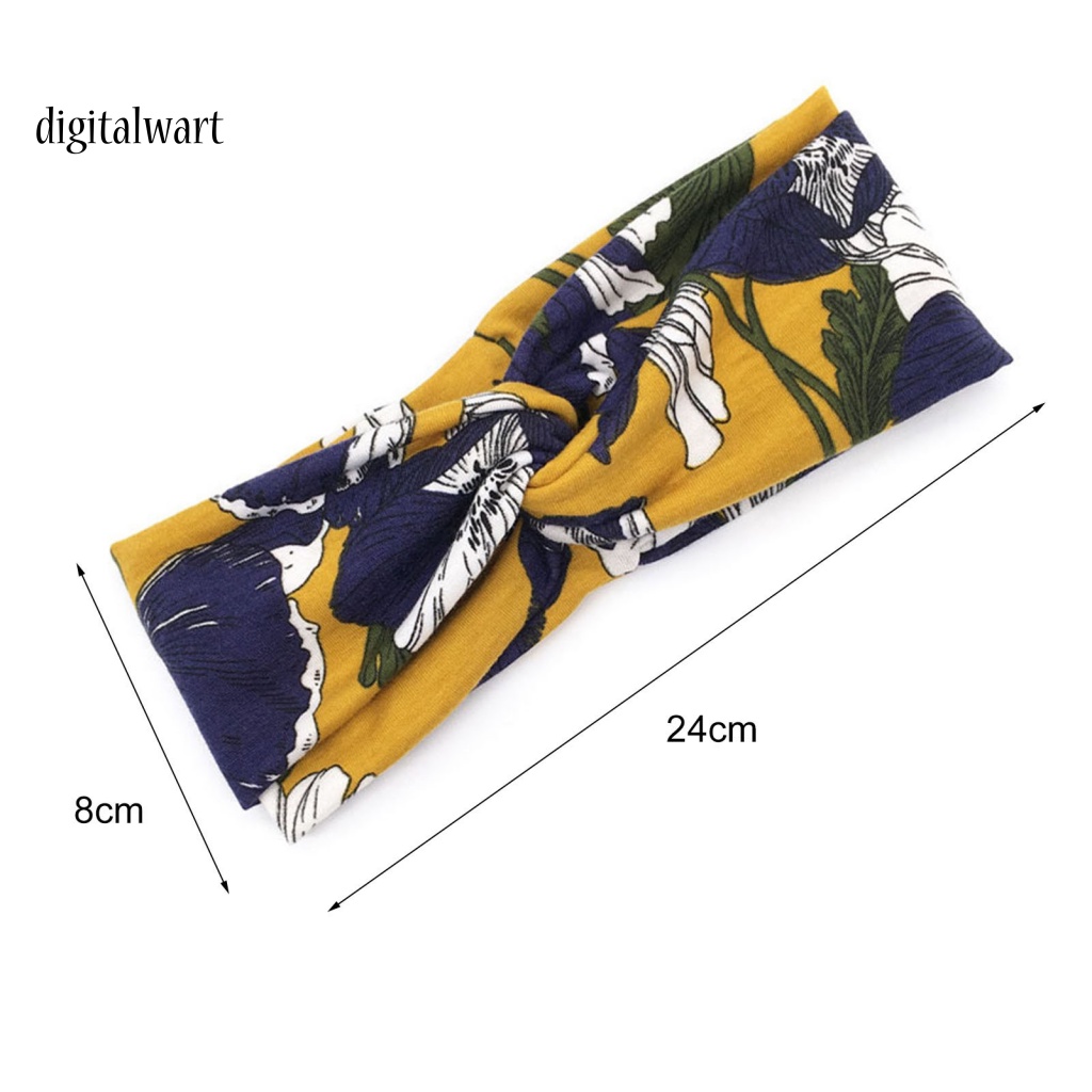 Kỹ Thuật Số| Băng Đô Cài Tóc Bản Rộng Co Giãn In Họa Tiết Hoa Xinh Xắn Thời Trang Cho Nữ