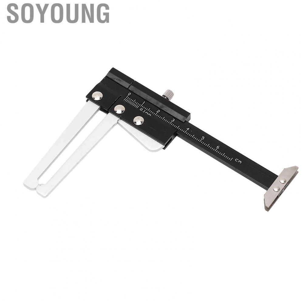 Soyoung Brake Disc Depth Caliper  0.1mm Accuracy Brake Disc Depth Gauge Ruler 0‑60mm  for Automobile Parts