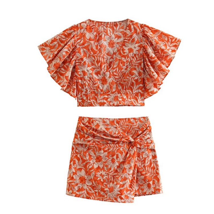 Set Đồ Thời Trang Zara 23 Món Gồm Áo Ngắn In Hoa + Quần Culottes Thắt Nút Thời Trang Mùa1165119 11656262
