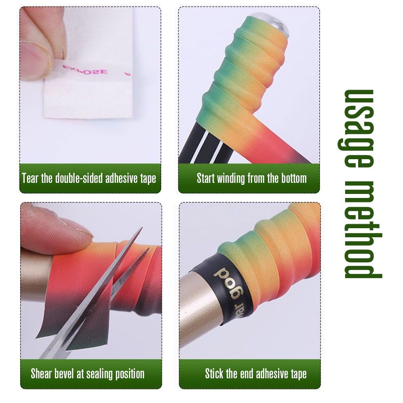 Dây Quấn Tay Cầm Cần Câu Cá Mềm Mại Thấm Hút Mồ Hôi Thoáng Khí Chống Trượt Màu Cầu Vồng NURGAZ