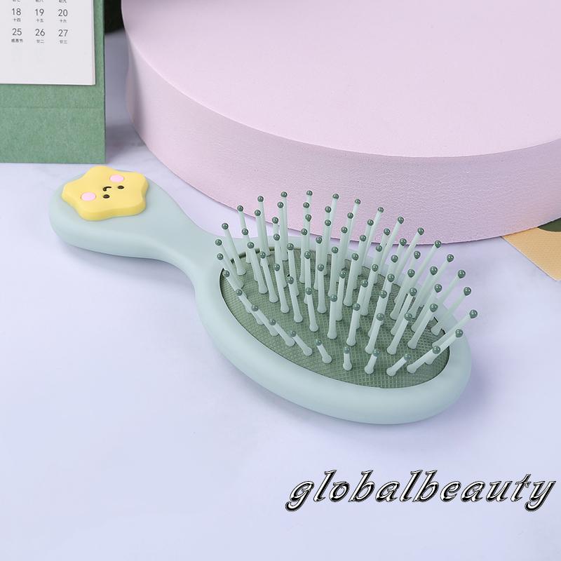 Lược Chải Tóc Túi Khí Mát Xa Da Đầu Bằng Nhựa Hình Gấu / Nơ Màu Cầu Vồng Dễ Thương Cho Bạn Gái