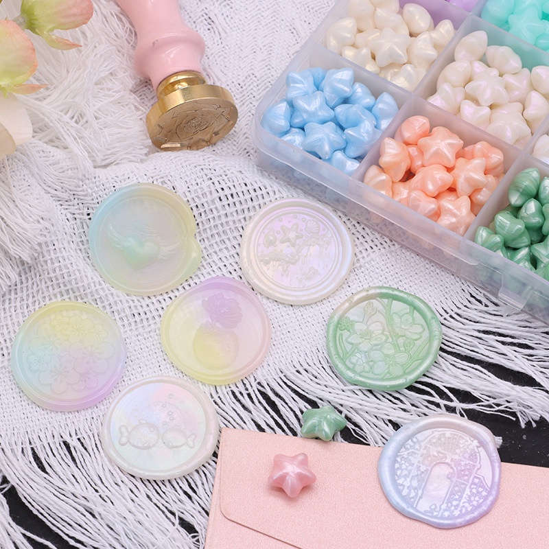 Bộ Sáp Niêm Phong Bì Thư Hình Ngôi Sao Màu Sắc Macaron