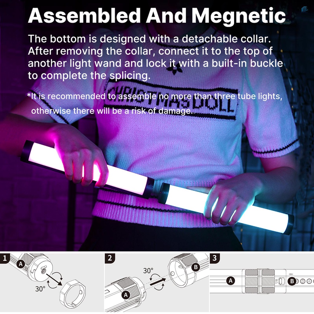 Bộ Đèn LED Video Từ Tính Ulanzi VL110RGB 2500K-9000K 20 Hiệu Ứng Đèn CRI95 + Tích Hợp Pin Chuyên Dụng Hỗ Trợ Live Streaming Produ