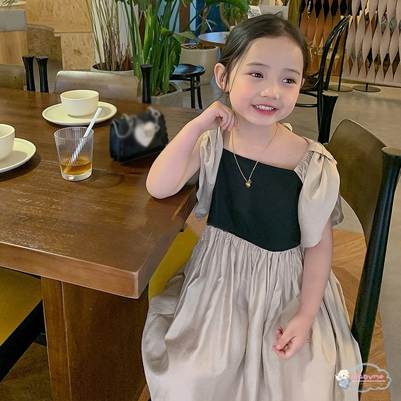 Đầm Công Chúa Cổ Vuông Tay Phồng Màu Sắc Ngọt Ngào Thoáng Khí Thân Thiện Với Da Cho Bé Gái