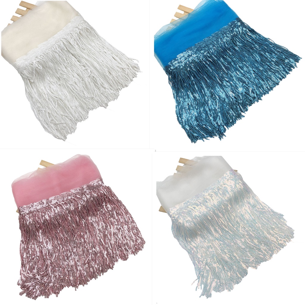 1 Yard Dây Tua Rua Nhiều Màu Sắc Cắt Vải Ren Bản Rộng Trang Trí Váy Khiêu Vũ Latin / Trang Trí Thủ Công DIY