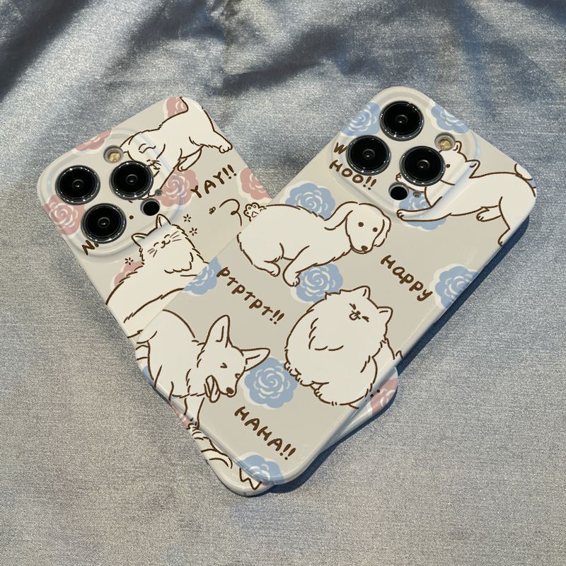Ốp Điện Thoại In Hình Chó / Mèo / Bông Hoa Xinh Xắn Cho Iphone127 / Xsmax plus13 14 11 xr 8 G69V