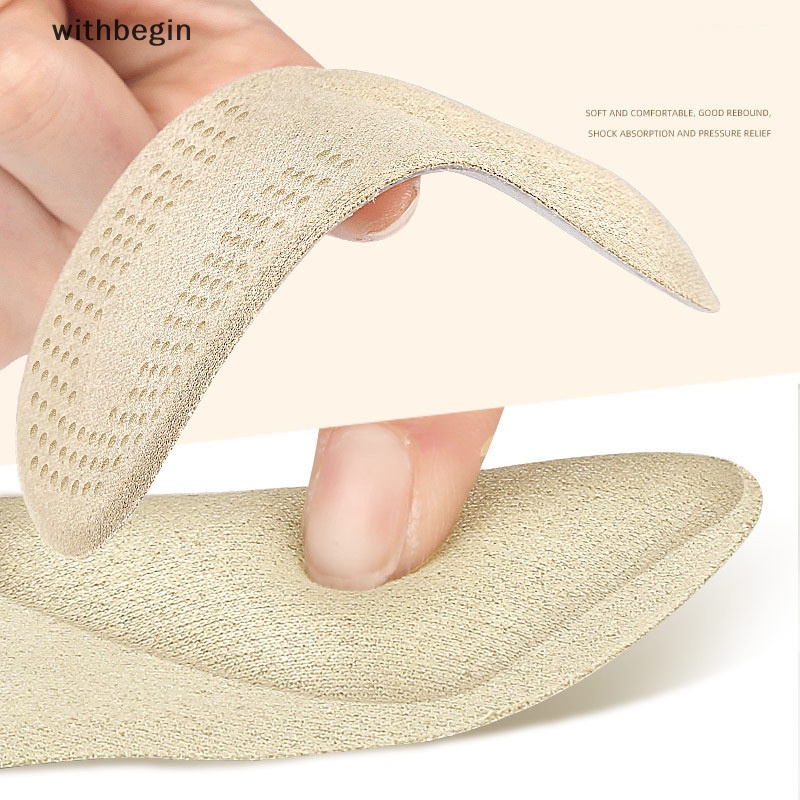 1 Cặp Đệm Lót Giày Cao Gót Dạng Cong Tự Dính Vô Hình Hấp Thụ Mồ Hôi Chống Trượt