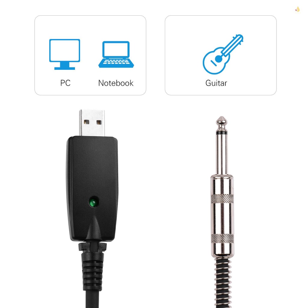Dây Cáp Kết Nối Đàn Guitar Điện Andio Giao Diện USB 6.35mm (1 / 4inch) Mono