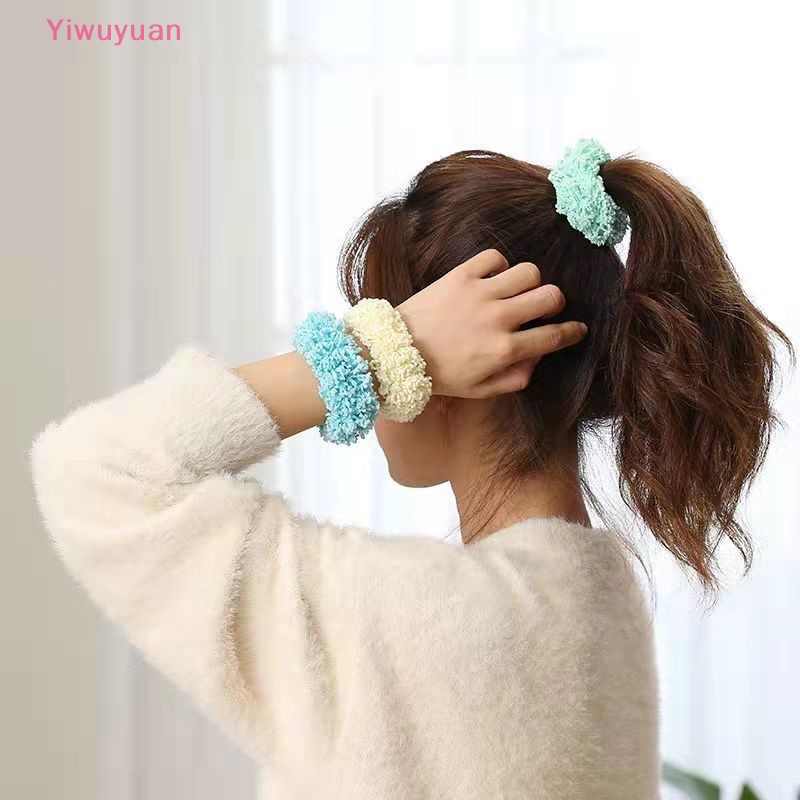 1 Dây Cột Tóc Đuôi Ngựa Bằng Vải Nhung Màu Trơn Phát Sáng Trong Bóng Tối Mới