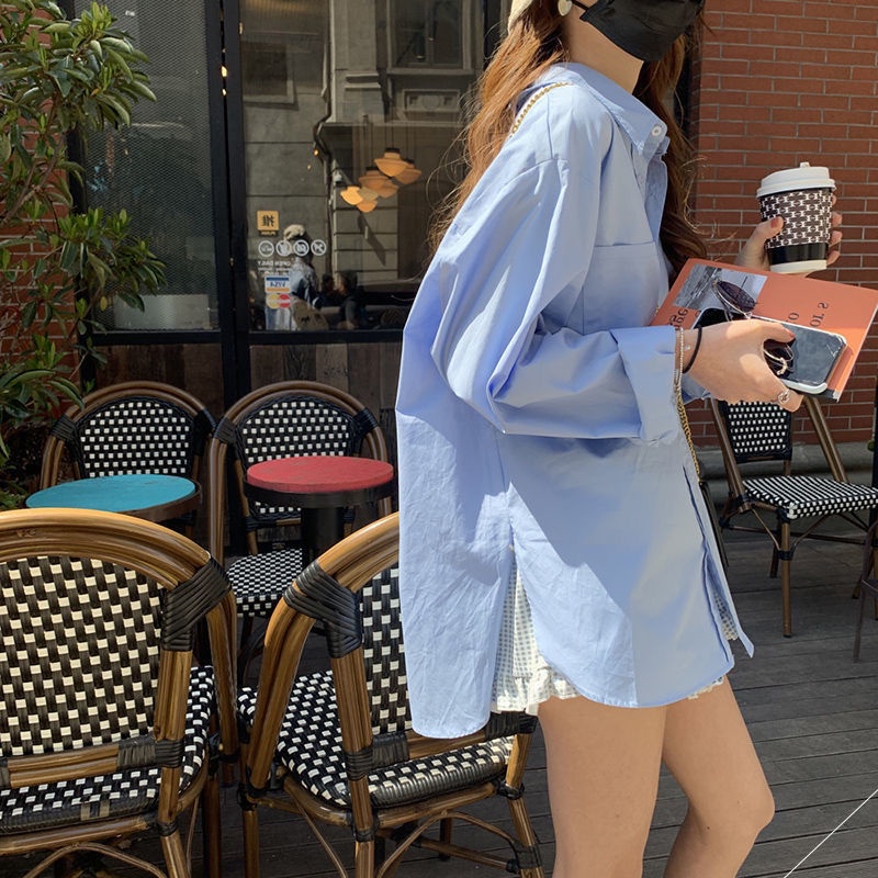 Áo Sơ Mi Nữ Tay Dài Dáng Rộng Phong Cách Mới