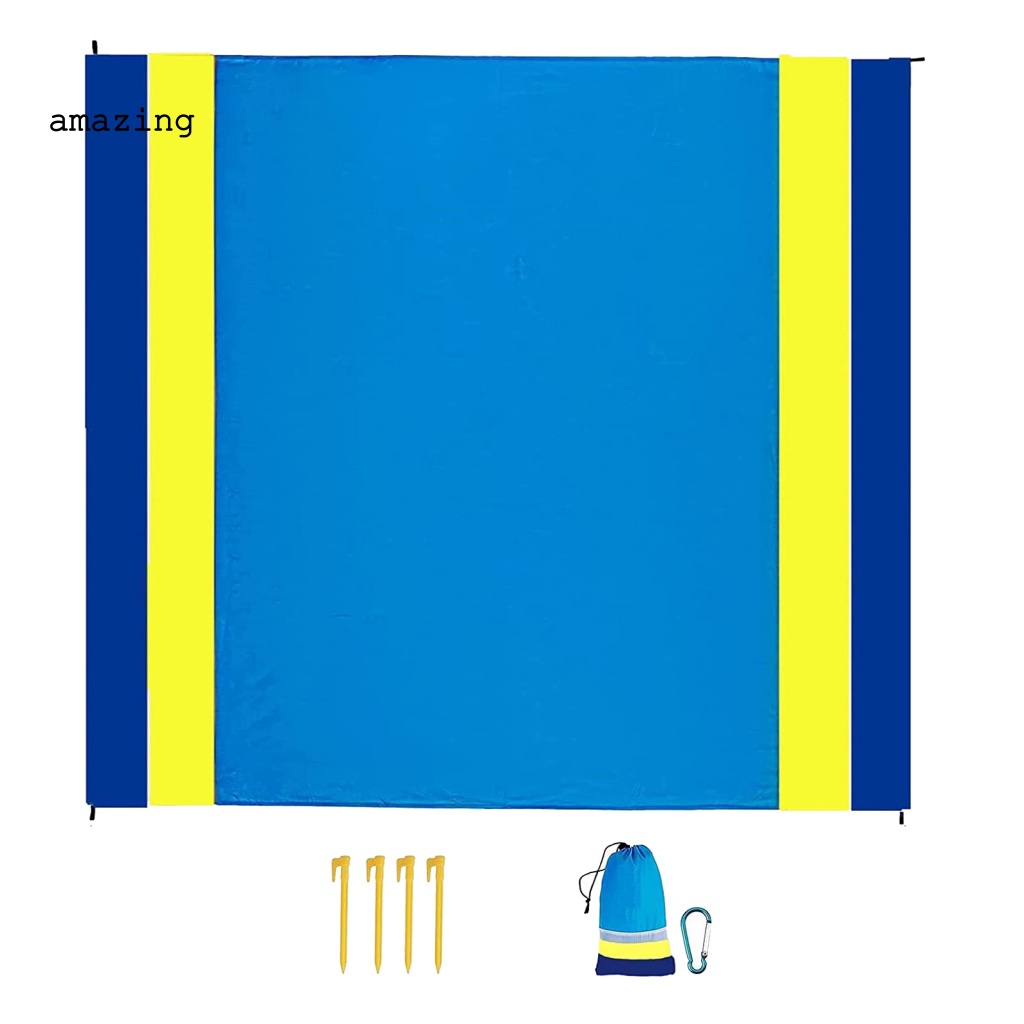 1 Bộ Thảm Cắm Trại Kèm Chốt Cố Định Chống Ẩm Dễ Mang Theo