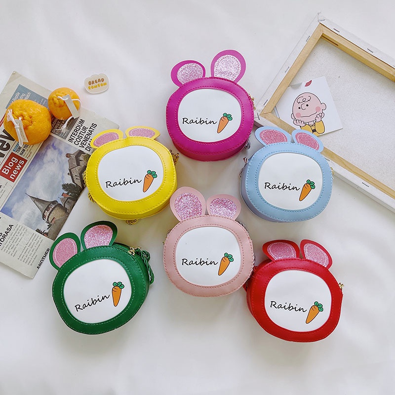 Túi Xách Tai Thỏ Đính Kim Sa Dễ Thương Cho Bé