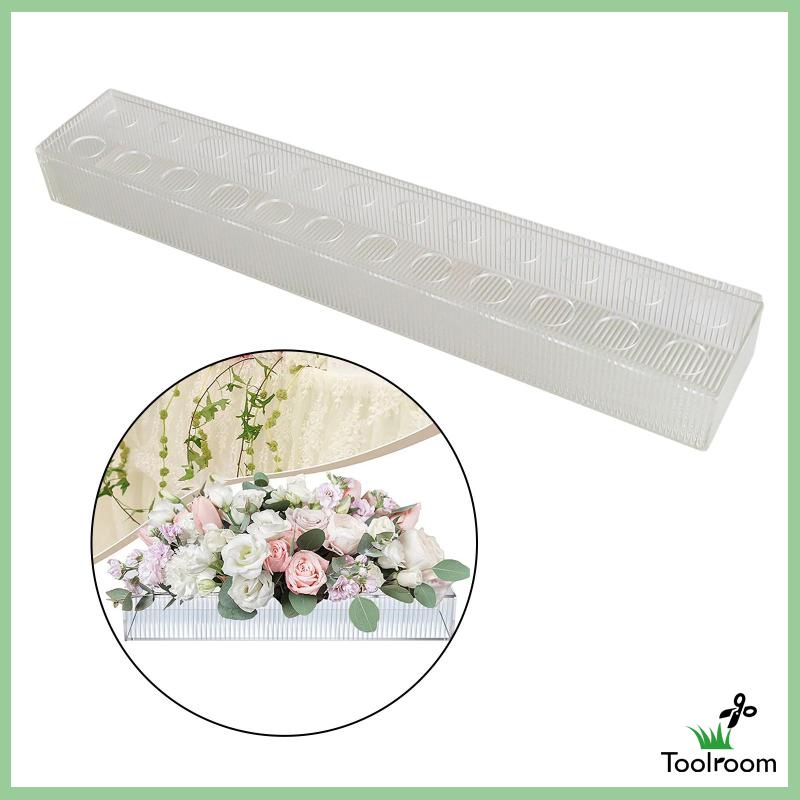 Lọ Hoa Bằng Acrylic Dáng Dài Kẻ Sọc Dọc Trang Trí Trung Tâm