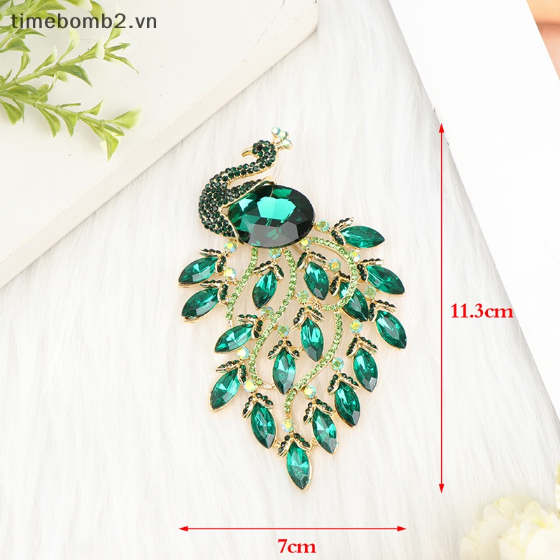 Ghim Cài Áo Hình Chim Công Đính Đá Thời Trang Cho Nữ