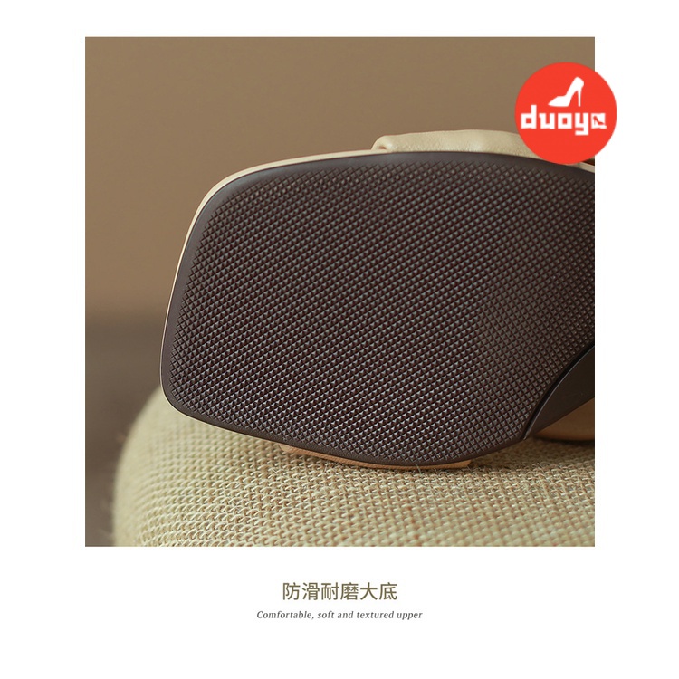 Duoya Giày Sandal Cao Gót Hở Ngón Đế Dày Vừa Phải Chống Va Chạm Phong Cách Retro Thời Trang Mùa Hè Dành Cho Nữ