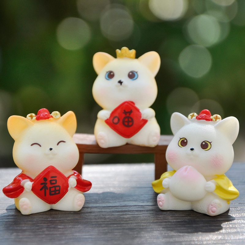 Mô Hình Tiểu Cảnh "Tượng Mèo Tài Lộc Mini" Trang Trí Sen Đá, Sân Vườn/ Chậu Cây, DYI, Terrarium