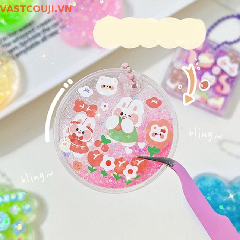 Nhãn Dán Acrylic Trong Suốt Họa Tiết Trái Tim VASTJI Kpop Guka Girl Trang Trí Album Ảnh DIY