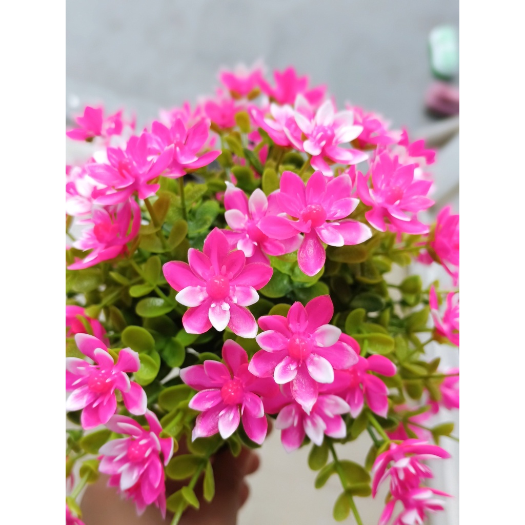 Cành hoa lá điểm cỏ chiêm điểm sen VI129 , hoa giả trang trí