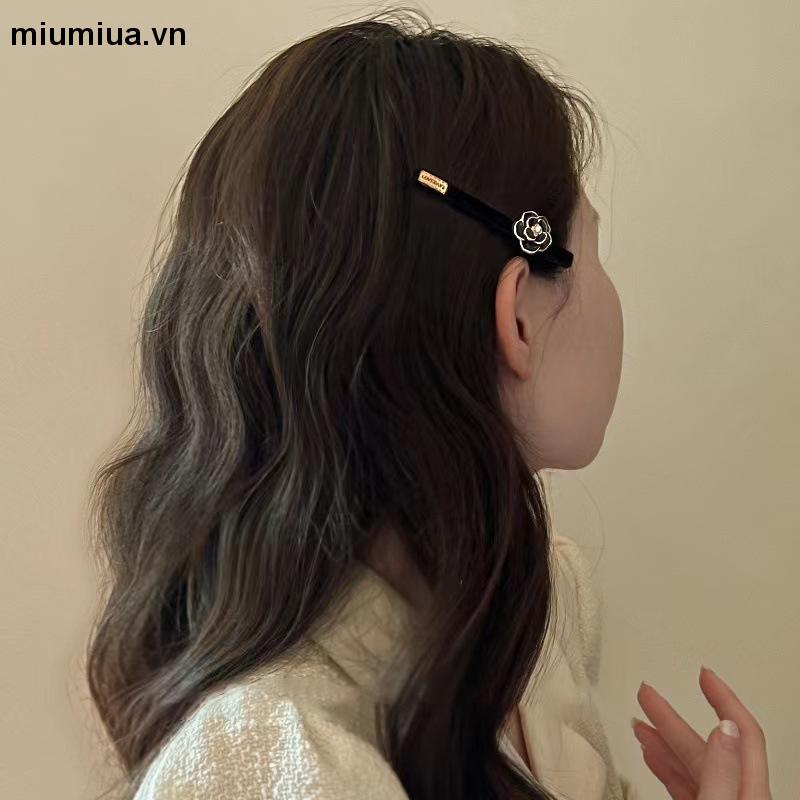 miumiuaKẹp Tóc Mỏ Vịt Màu Đen Phong Cách Retro