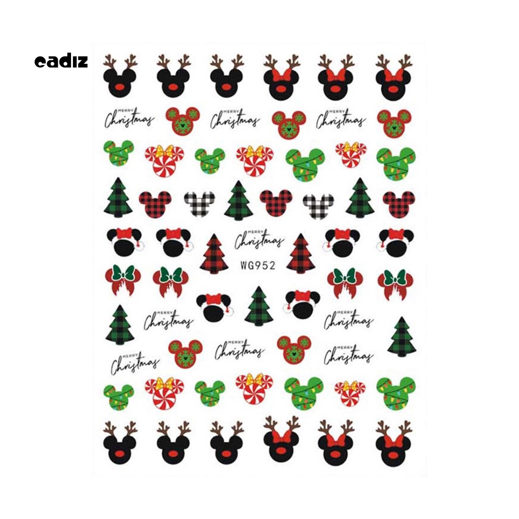 Miếng Dán Trang Trí Móng Tay Chủ Đề Giáng Sinh Dễ Dàng Bắt Mắt