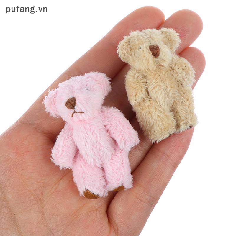 Pufang 4,5 cm búp bê gấu dễ thương gấu tóc dài tự làm quần áo hoặc phụ kiện thủ công di động vn