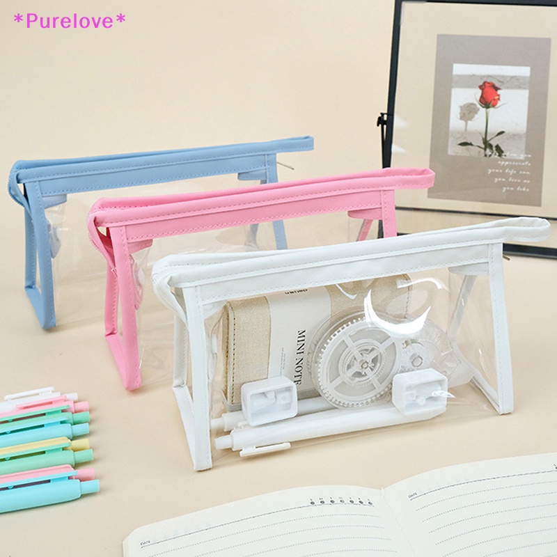 Túi Đựng Bút Trong Suốt Hình Tam Giác Chống Thấm Nước Tiện Dụng Mới