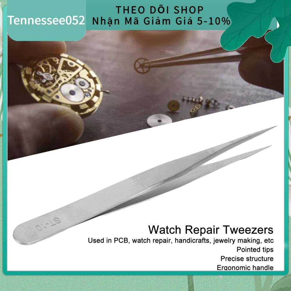 Tennessee052 Nhíp sửa chữa đồng hồ bằng thép không gỉ trang sức chính xác đầu nhọn cho linh kiện điện tử ST10